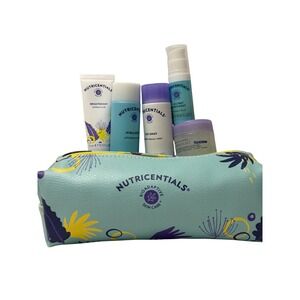 Nutricentials Bioadaptive Skin Care 5pc Travel Set with Cosmetic Bag New
